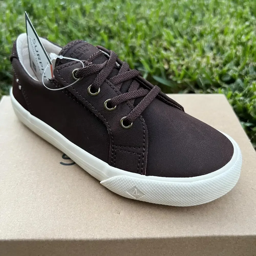 Sperry Shoes Boys Size 11 Brown Striper II LTT Jr Surprise No Tie Memory Foam